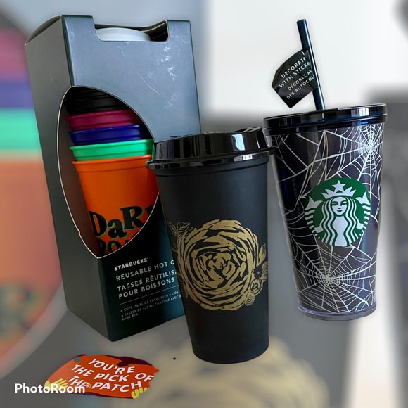 Starbucks Fall Halloween Glow in the Dark Cup Tumbler Bundle NWT